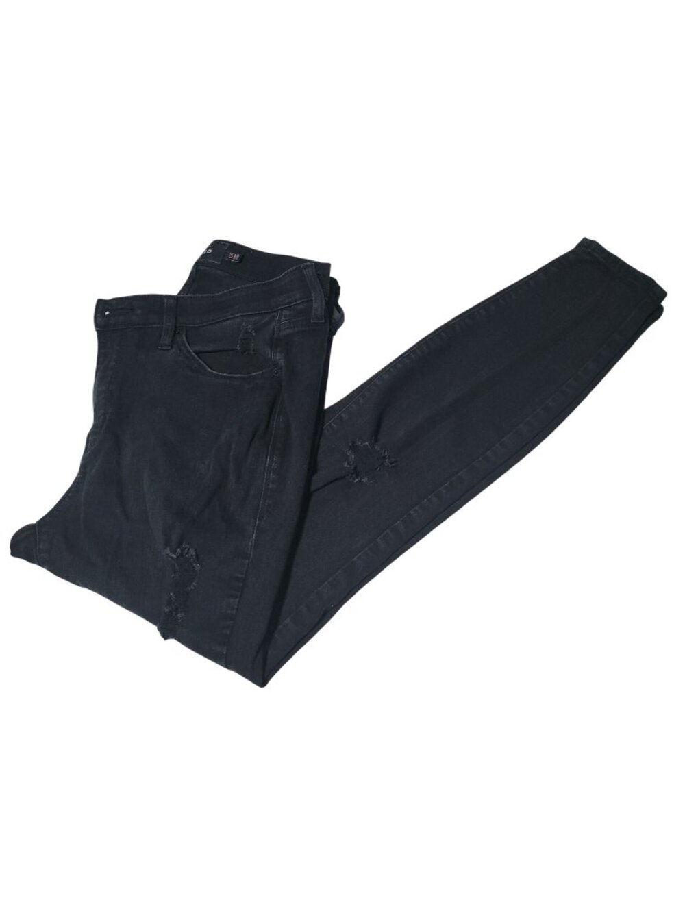 Torrid Jeans Womens Size 12 Skinny Mid Rise Black Denim Missing Button